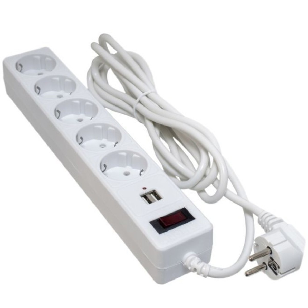 Мережевий фільтр живлення Patron 3m + 2 USB 2.0, 2.1A, 5 роз. White (EXT-PN-SP-53-USB-W) 256_256.jpg