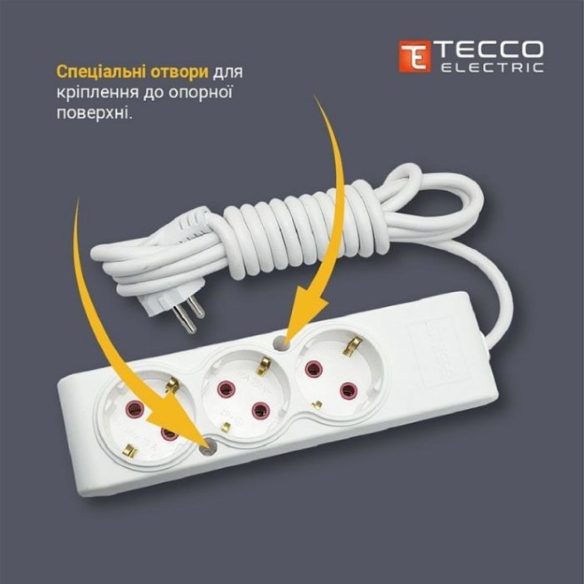 Мережевий подовжувач TECCO 3м 2 поста white (8681277841118) 98_98.jpg - фото 4