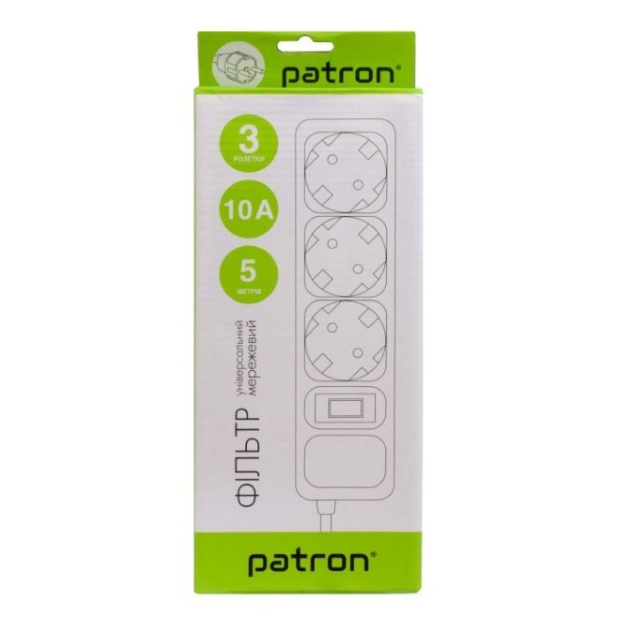 Мережевий фільтр живлення Patron EXT-PN-SP-1035, 5m Black (EXT-PN-SP-1035) 98_98.jpg - фото 3