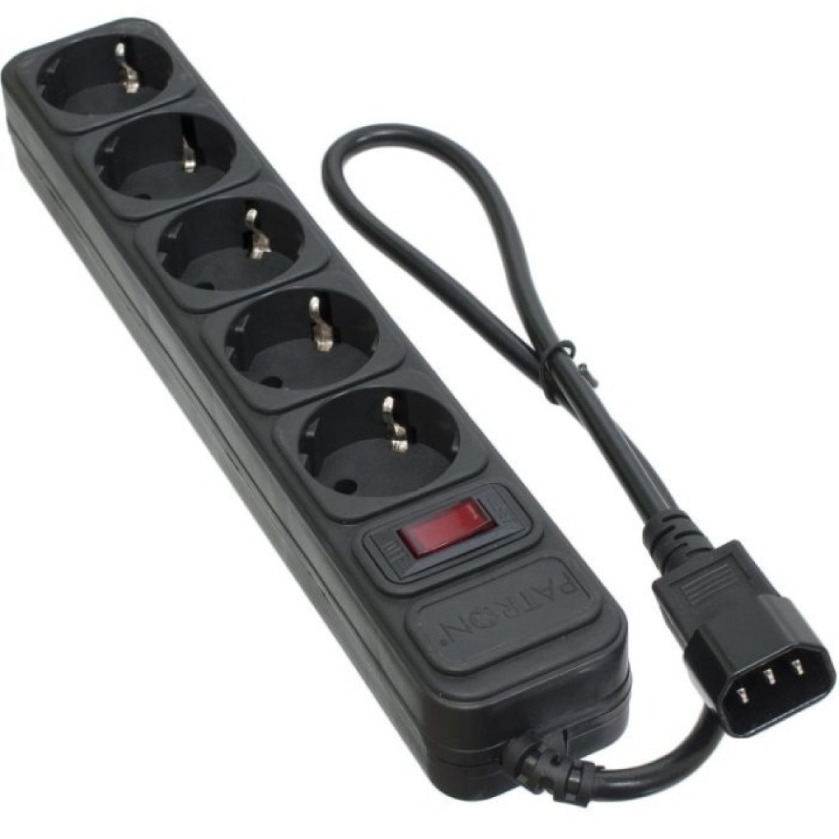 Мережевий фільтр живлення Patron 0.5 m3*1mm2 (SP-1052U) 5 розеток BLACK (EXT-PN-SP-1052U) 256_256.jpg