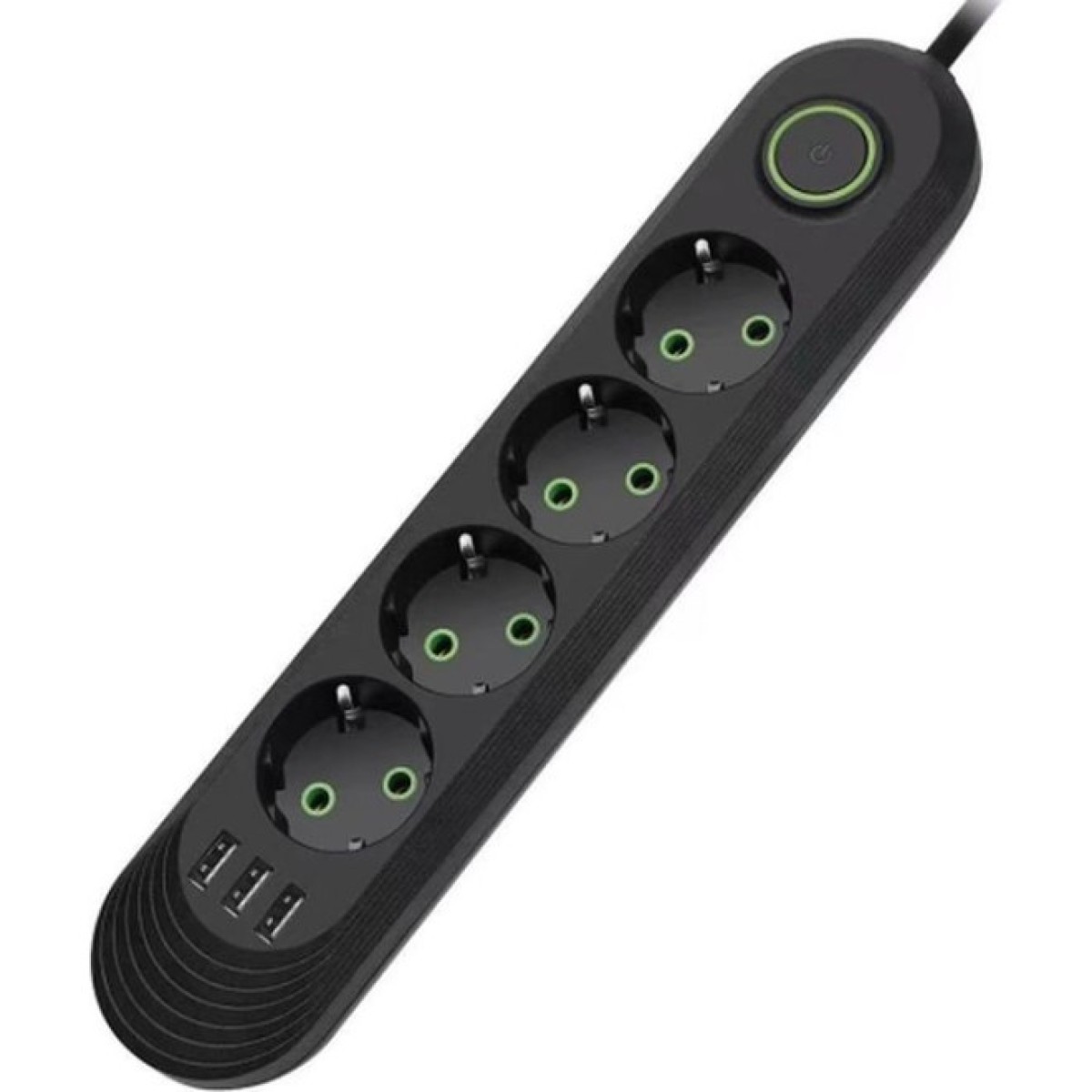 Мережевий фільтр живлення Voltronic F04U, 4роз EU, 3*USB Black (F04U-Black) 98_98.jpg - фото 2