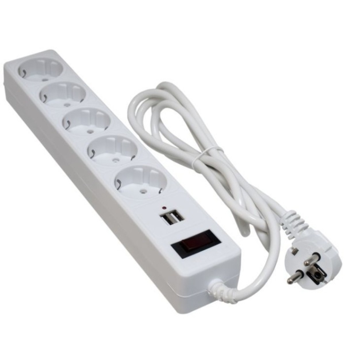Мережевий фільтр живлення Patron 1.8m + 2 USB 2.0, 2.1A, 5 роз. White (EXT-PN-SP-52-USB-W) 256_256.jpg