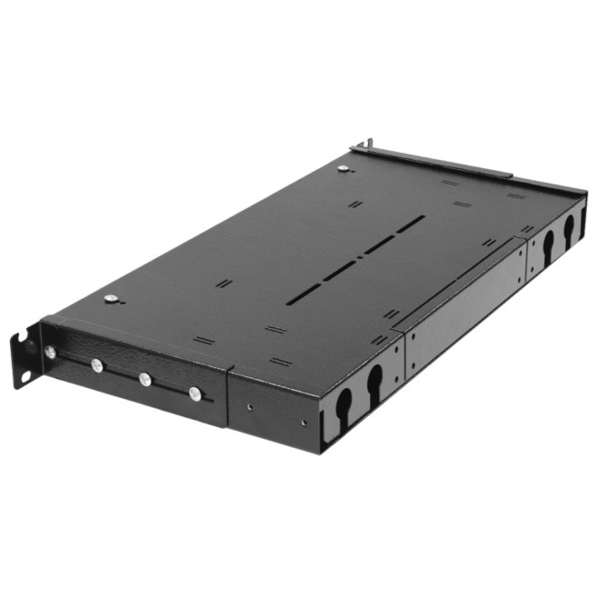 Патч-панель 24 порта SC-Simpl./LC-Dupl, пустая, кабельные вводы для 4xPG11, 1U, черная 98_98.jpg - фото 4