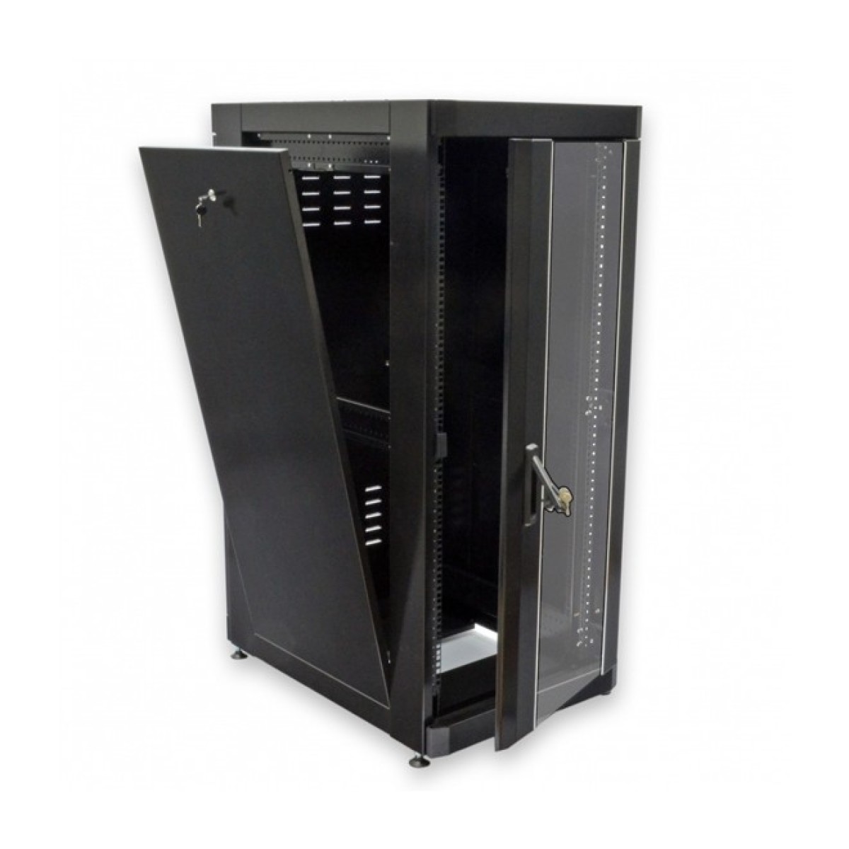 Шкаф серверный напольный 19" 24U, 610х865 мм (Ш*Г), усиленный, черный (UA-MGSE2468MB) 98_98.jpg - фото 3