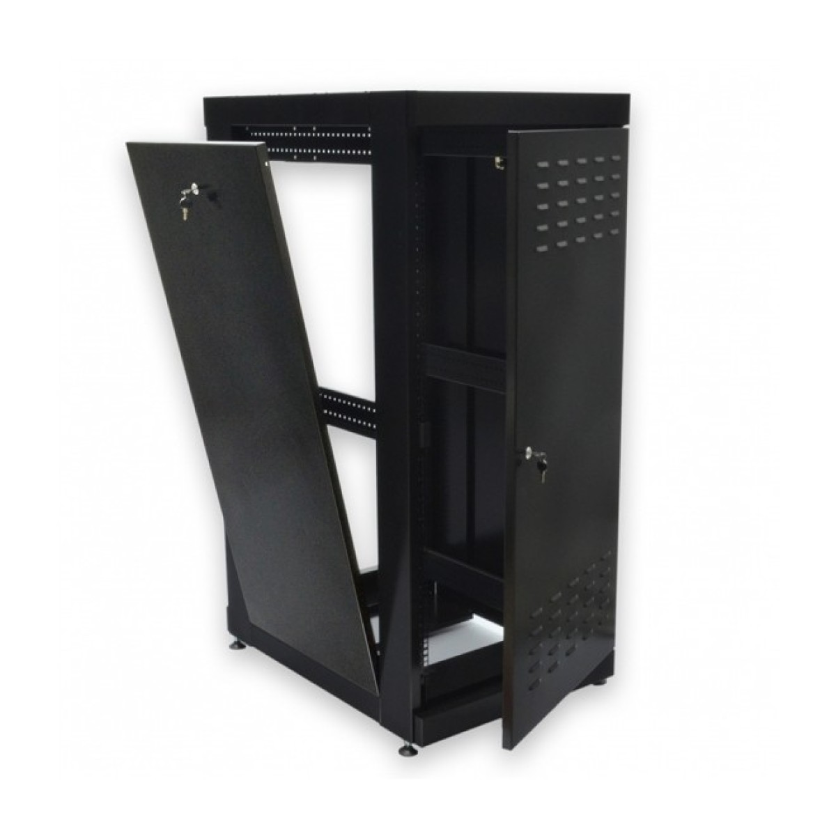 Шкаф серверный напольный 19" 24U, 610х865 мм (Ш*Г), усиленный, черный (UA-MGSE2468MB) 98_98.jpg - фото 5