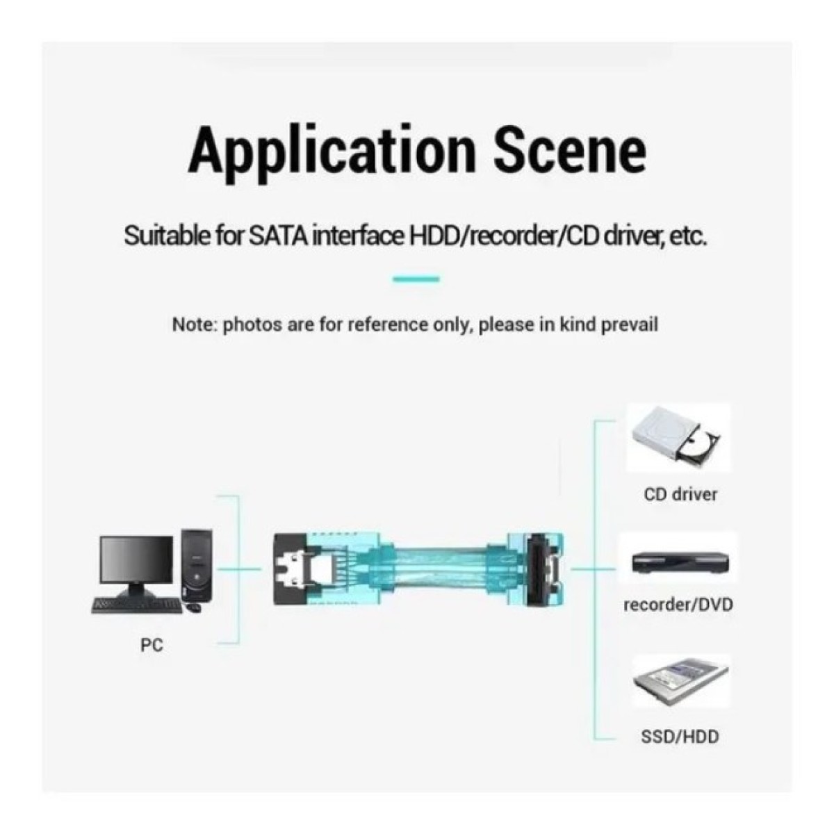 Кабель для передачи данных SATA 3.0 7pin F/F 0.5m L Blue Vention (KDDSD) 98_98.jpg - фото 2