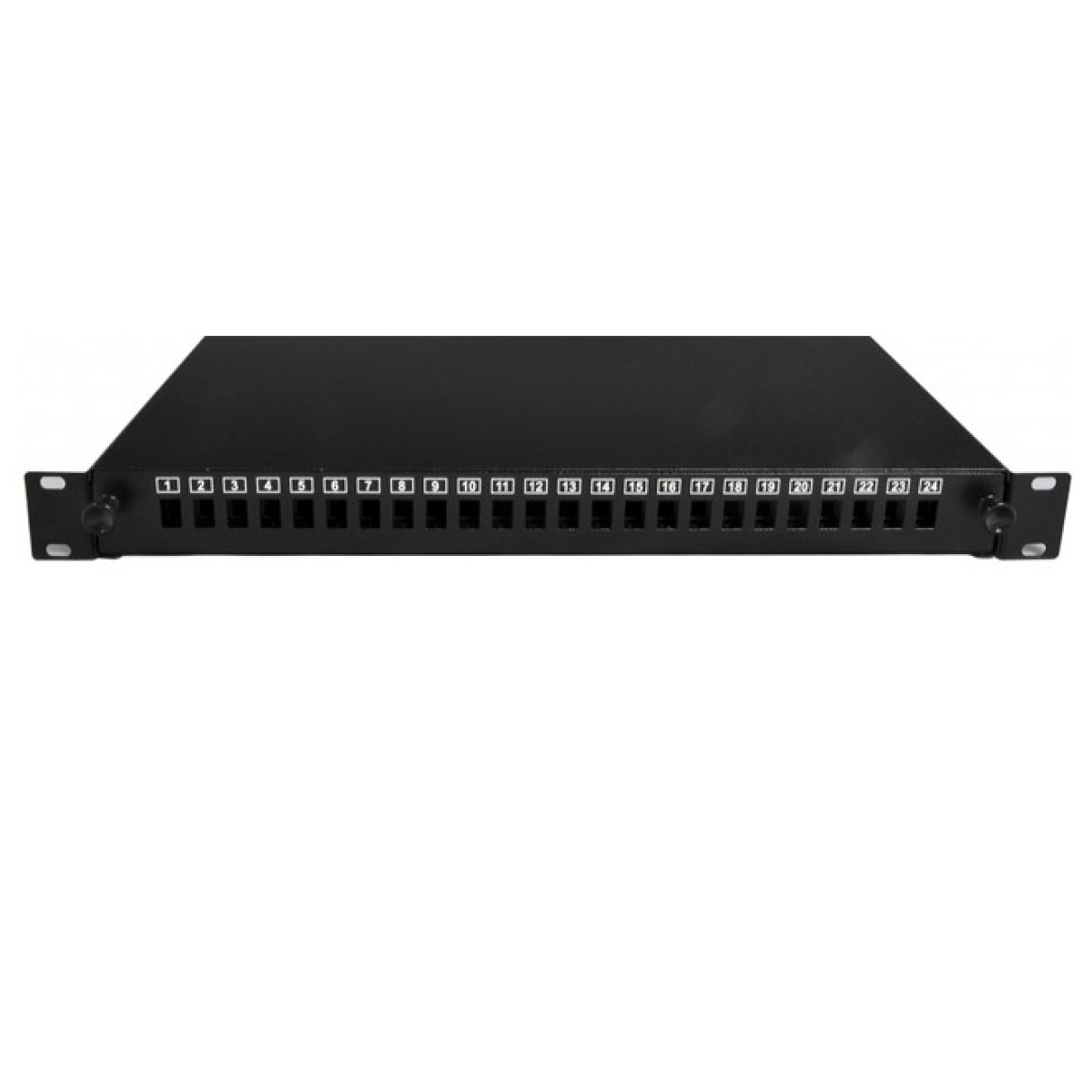 ODF панель 24 порта под 24 адаптера SC Simplex/LC Duplex, пустая, 1U, каб.вводы для 6xPG13.5 + 6xPG11, черная, Украина 98_98.jpg - фото 2