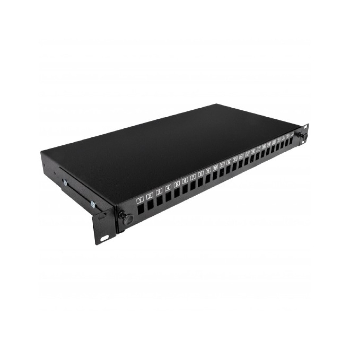 ODF панель 24 порти під 24 адаптера SC Simplex/LC Duplex, порожня, 1U, каб.вводи для 6xPG13.5 + 6xPG11, чорна, Україна 98_98.jpg - фото 5