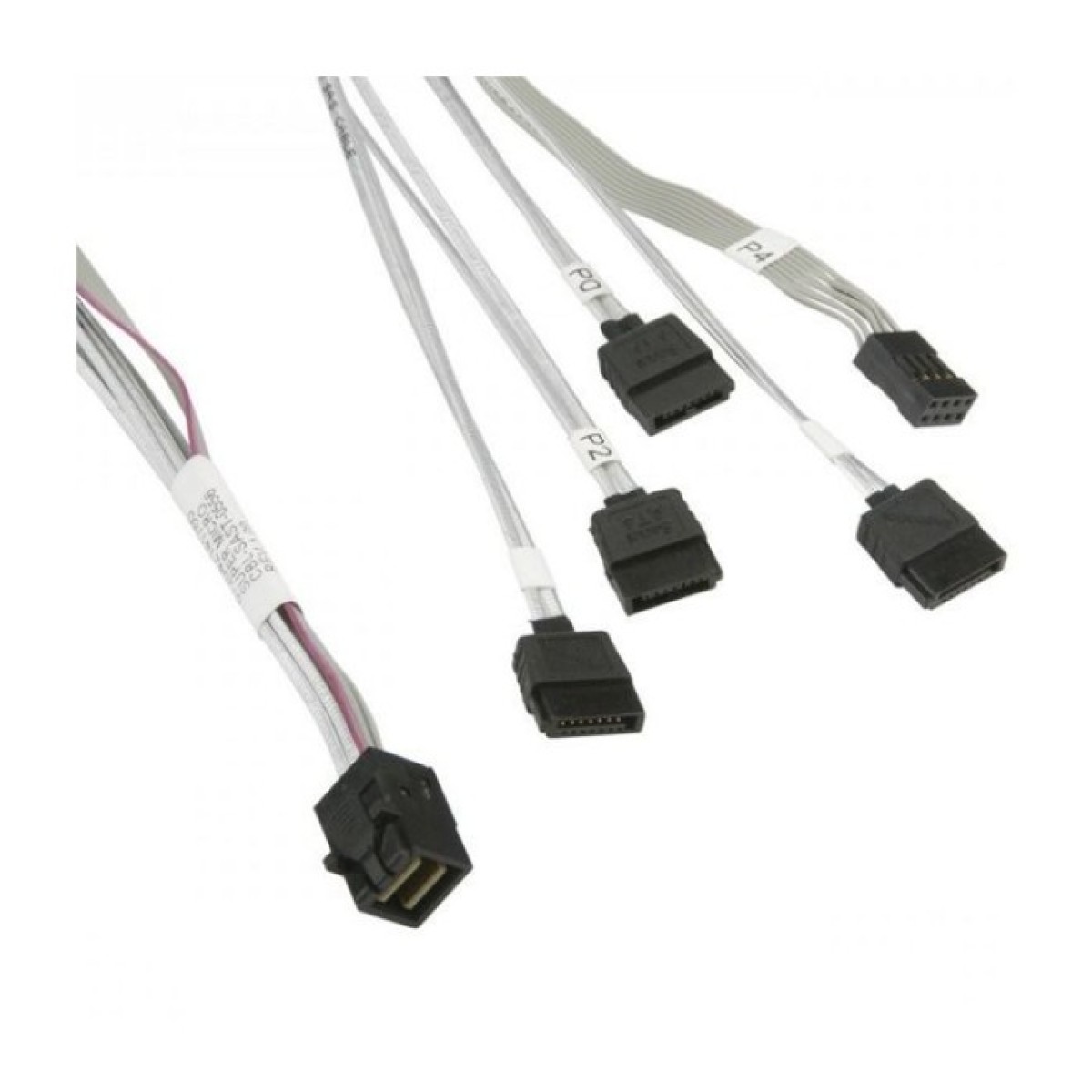 Кабель для передачи данных MiniSAS HD (SFF-8643) to 4xSATA 0.9m w/Sideband Supermicro (CBL-SAST-0556) 98_98.jpg - фото 2