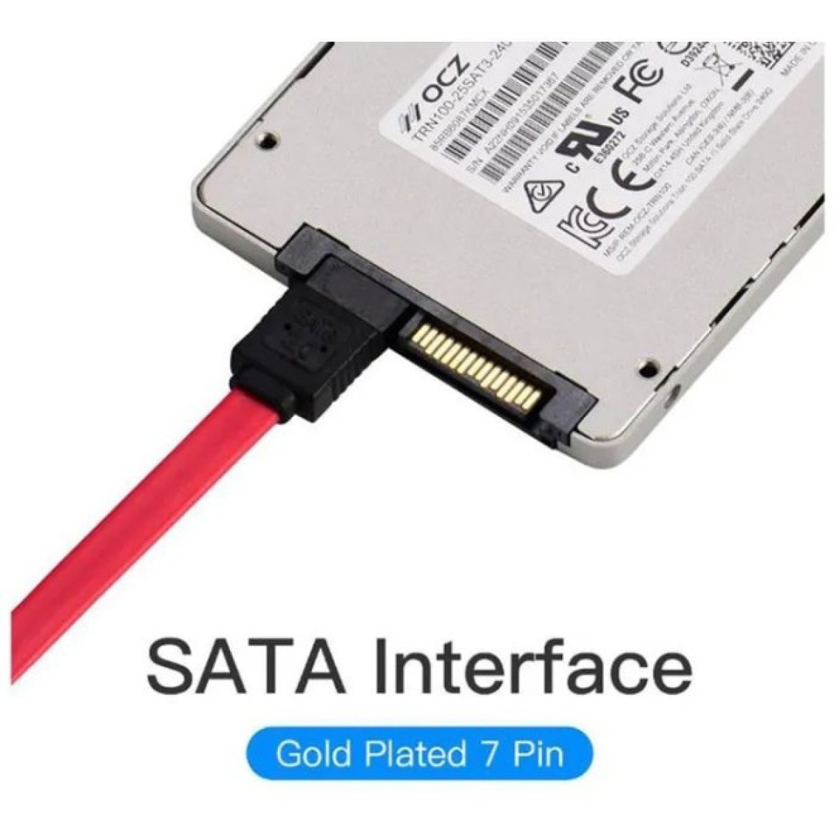 Кабель для передачи данных SATA 3.0 7pin F/F 0.5m L Red Vention (KDDRD) 98_98.jpg - фото 4