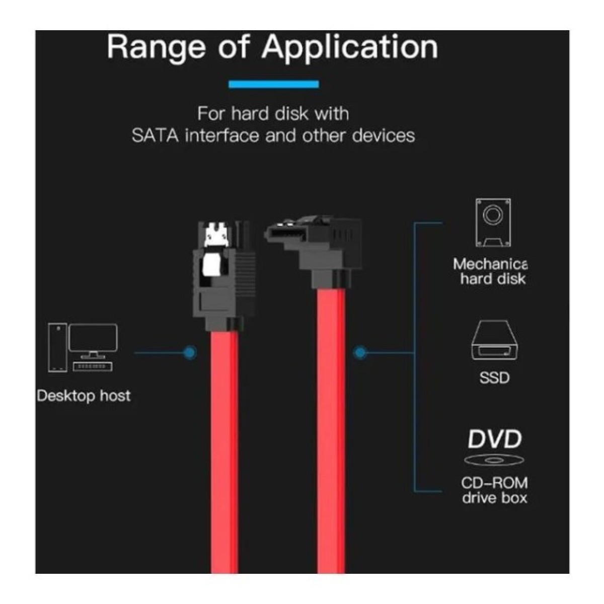 Кабель для передачи данных SATA 3.0 7pin F/F 0.5m L Red Vention (KDDRD) 98_98.jpg - фото 5