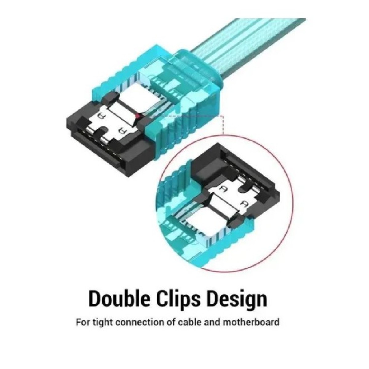 Кабель для передачи данных SATA 3.0 7pin F/F 0.5m L Blue Vention (KDDSD) 98_98.jpg - фото 4
