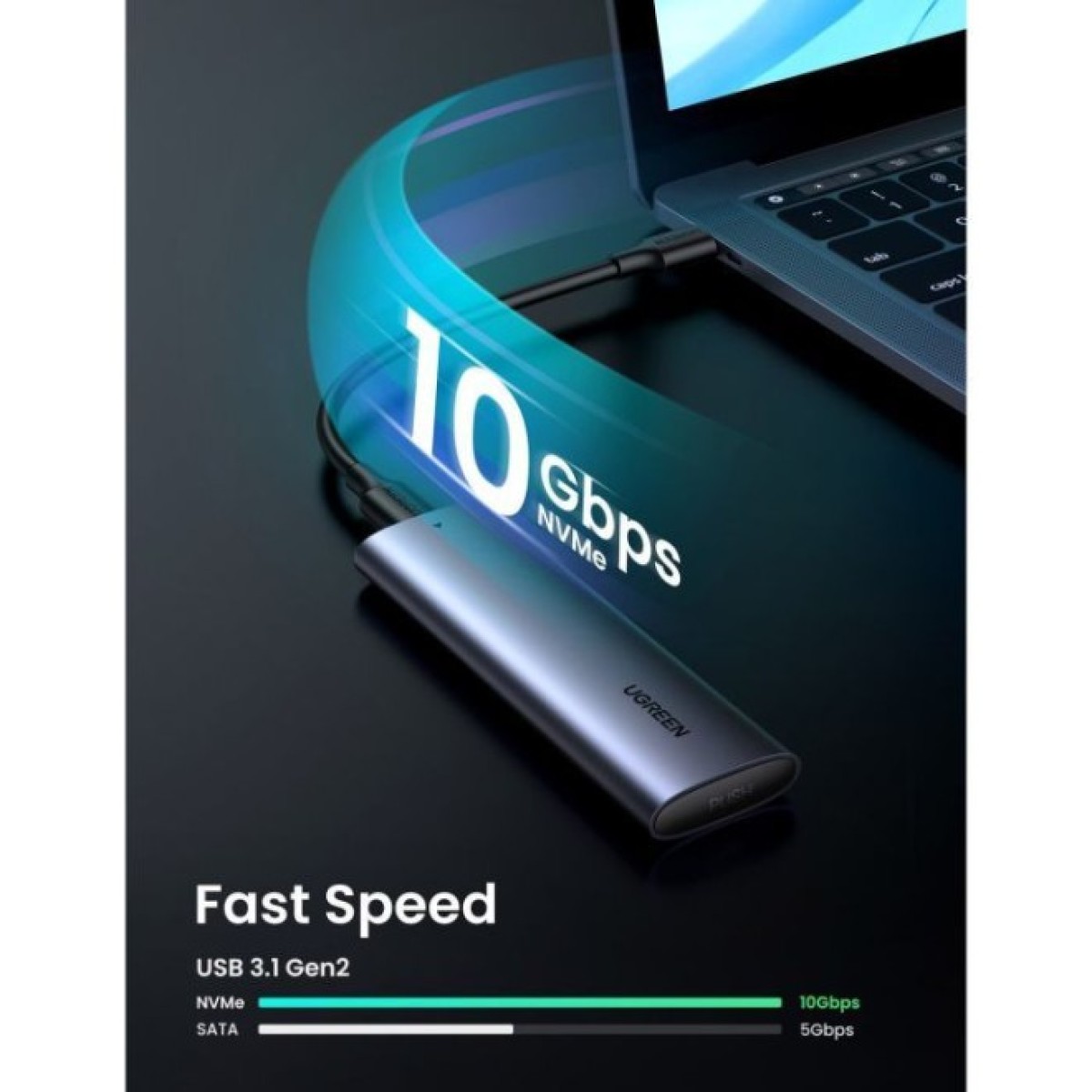 Карман внешний Ugreen SSD M.2 (NVME) M-KEY 3.1 GEN2 CM400 (10902) 98_98.jpg - фото 2