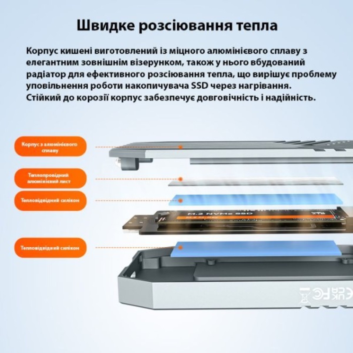 Кишеня зовнішня Maiwo M.2 SSD NVMe 2280 ч-з USB4.0 Type-C 40Gbps (K1695) 98_98.jpg - фото 3