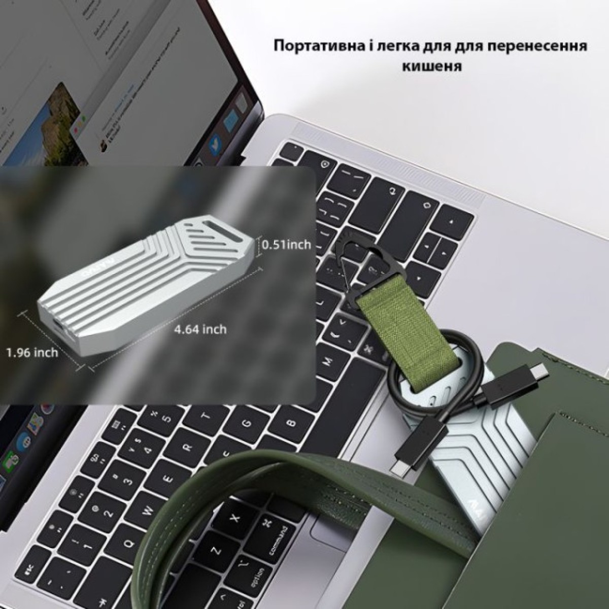 Кишеня зовнішня Maiwo M.2 SSD NVMe 2280 ч-з USB4.0 Type-C 40Gbps (K1695) 98_98.jpg - фото 6