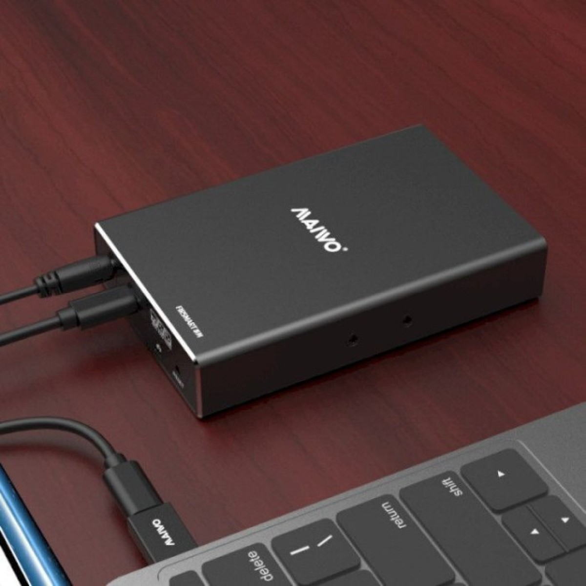 Карман внешний Maiwo 2*HDD 2.5" SATA/SSD up to 9.5mm USB3.1 GEN2 Type-C, RAID 0,1 (K25272C) 98_98.jpg - фото 2