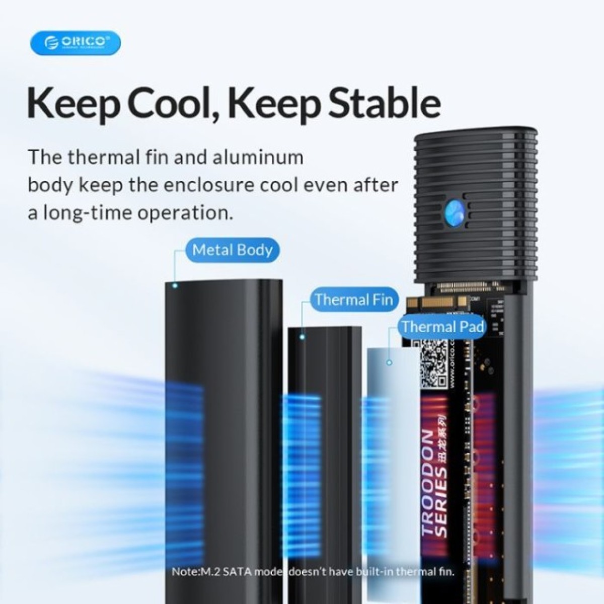 Кишеня зовнішня Orico USB3.2 Gen2 USB-C M.2 NVMe/NGFF(SATA) Dual Protocol SSD (HC380503) 98_98.jpg - фото 3