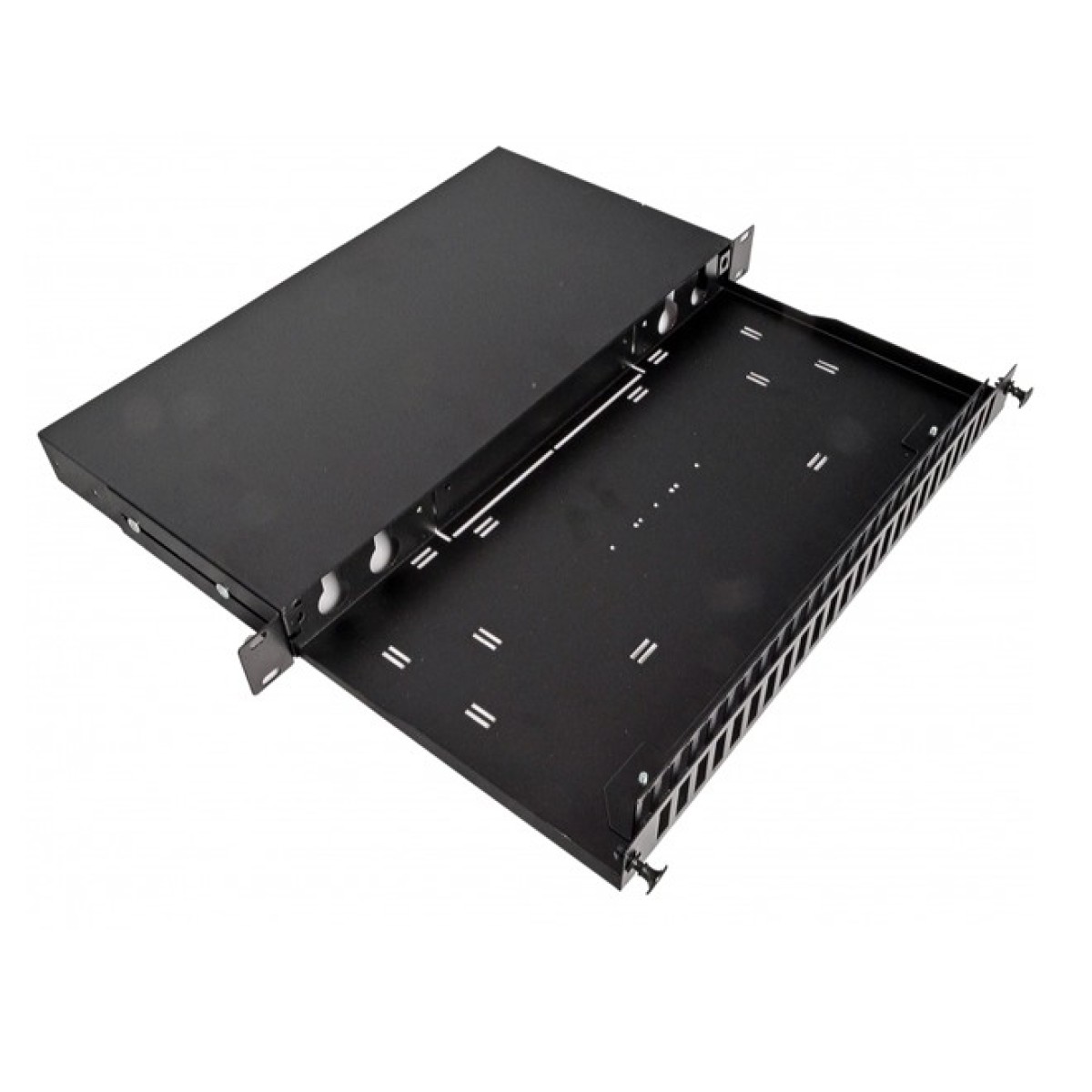 ODF панель 48 портов под 24 адаптера SC Duplex/LC Quad, пустая, 1U, каб,вводы для 2xPG13,5 + 2xPG11, черная, Украина 98_98.jpg - фото 3