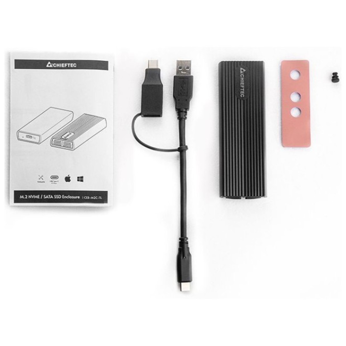 Карман внешний Chieftec USB 3.2 Gen2 Type-C M.2 PCIe NVMe/SATA SSD (CEB-M2C-TL) 98_98.jpg - фото 3