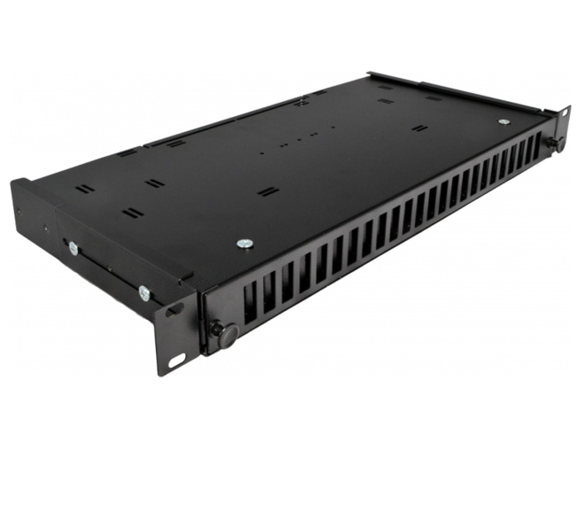 ODF панель 48 портов под 24 адаптера SC Duplex/LC Quad, пустая, 1U, каб,вводы для 2xPG13,5 + 2xPG11, черная, Украина 98_85.jpg - фото 5