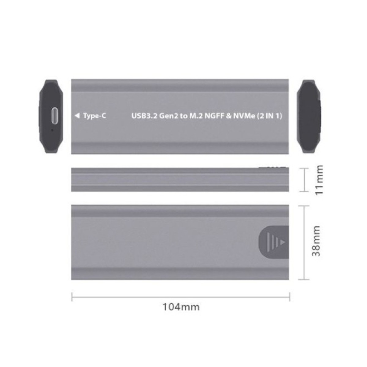 Кишеня зовнішня Dynamode M.2 SSD NVMe/SATA combo USB3.2 GEN2 USB-C (DM-CAD-SSD05) 98_98.jpg - фото 8