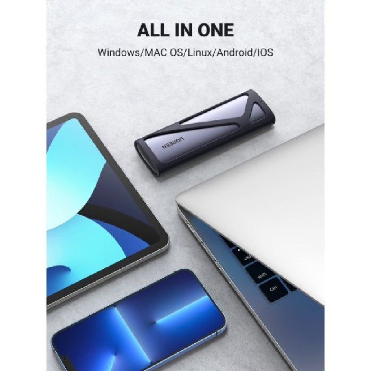 Карман внешний Ugreen SSD M.2 (NVME) M-KEY UGREEN 3.2 GEN2 CM400 gray (90264) 98_98.jpg - фото 6