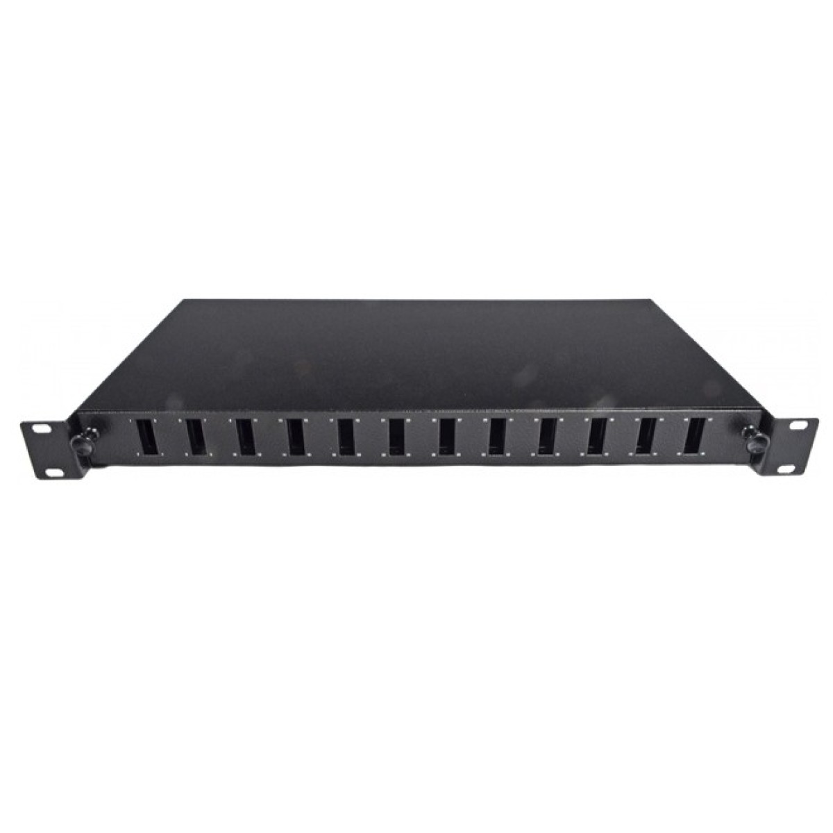 ОDF панель 24 порта под 12 адаптеров SC Duplex/LC Quad, пустая, 1U, каб.вводы для 2xPG13.5 + 2xPG11, черная, Украина 98_98.jpg - фото 2