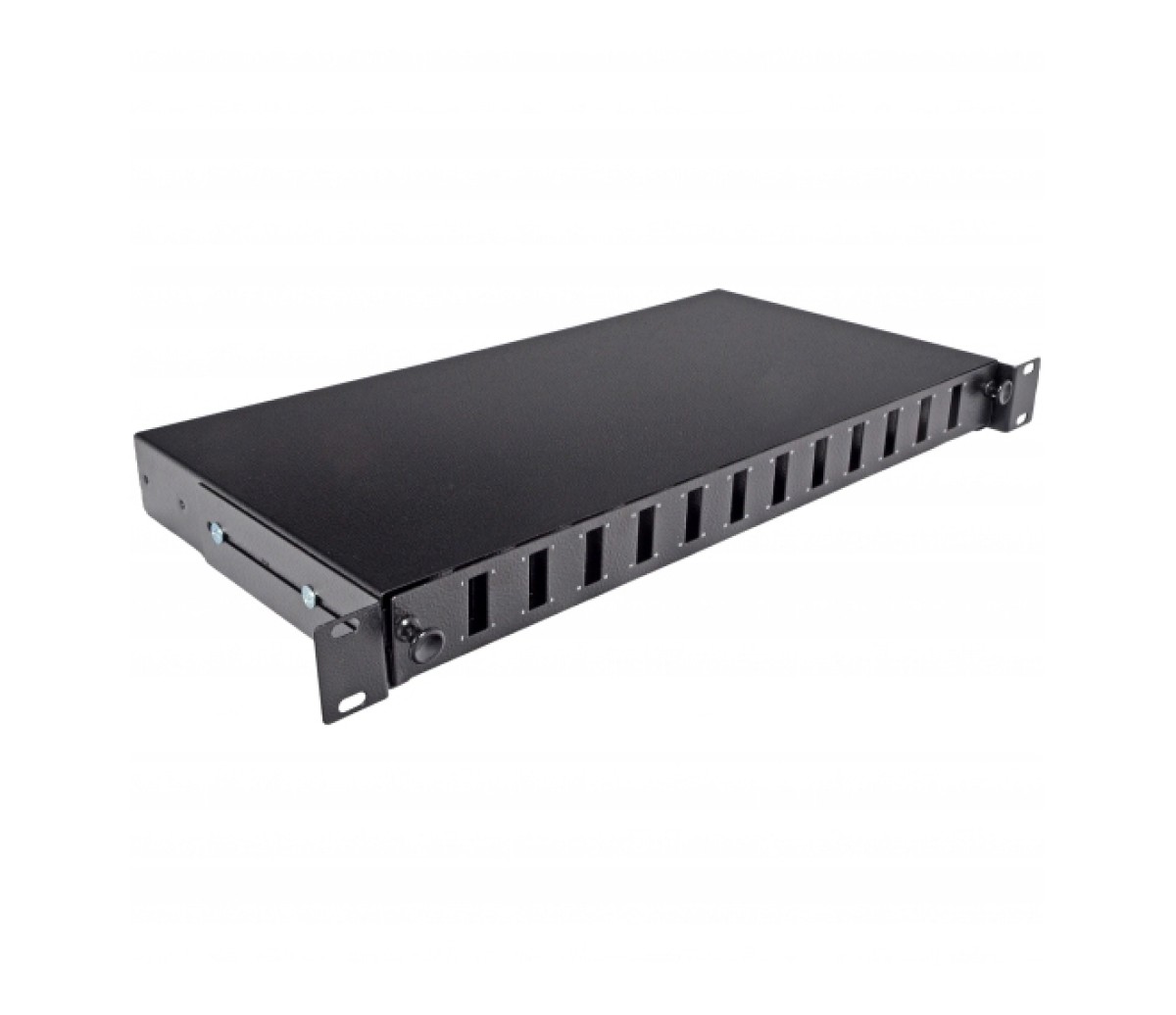 ОDF панель 24 порта под 12 адаптеров SC Duplex/LC Quad, пустая, 1U, каб.вводы для 2xPG13.5 + 2xPG11, черная, Украина 98_85.jpg - фото 7