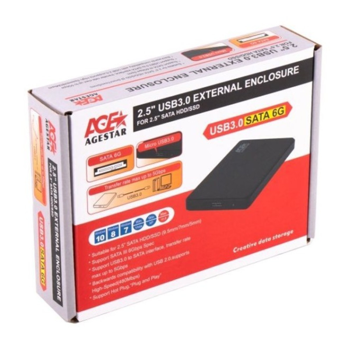Кишеня зовнішня AgeStar 2.5", USB3.0, черный (3UB2P2) 98_98.jpg - фото 3