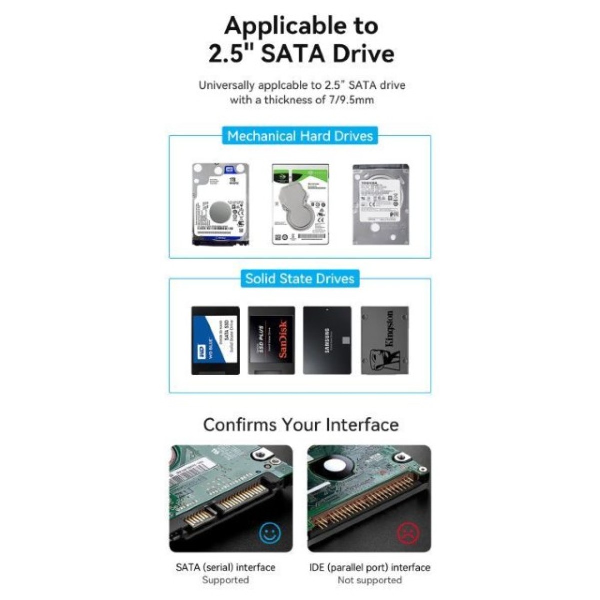 Кишеня зовнішня Vention 2.5" HDD/SSD USB 3.0 Micro-B Black (KPAB0) 98_98.jpg - фото 9