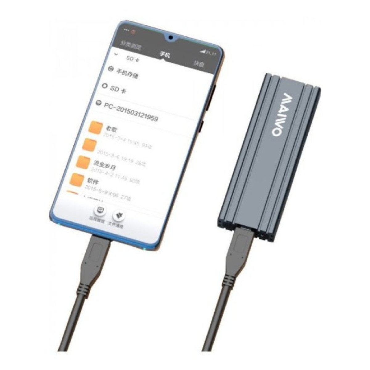 Карман внешний Maiwo M.2 SSD NVMe (PCIe) — USB 3.1 Type-C (K1686P space grey) 98_98.jpg - фото 11