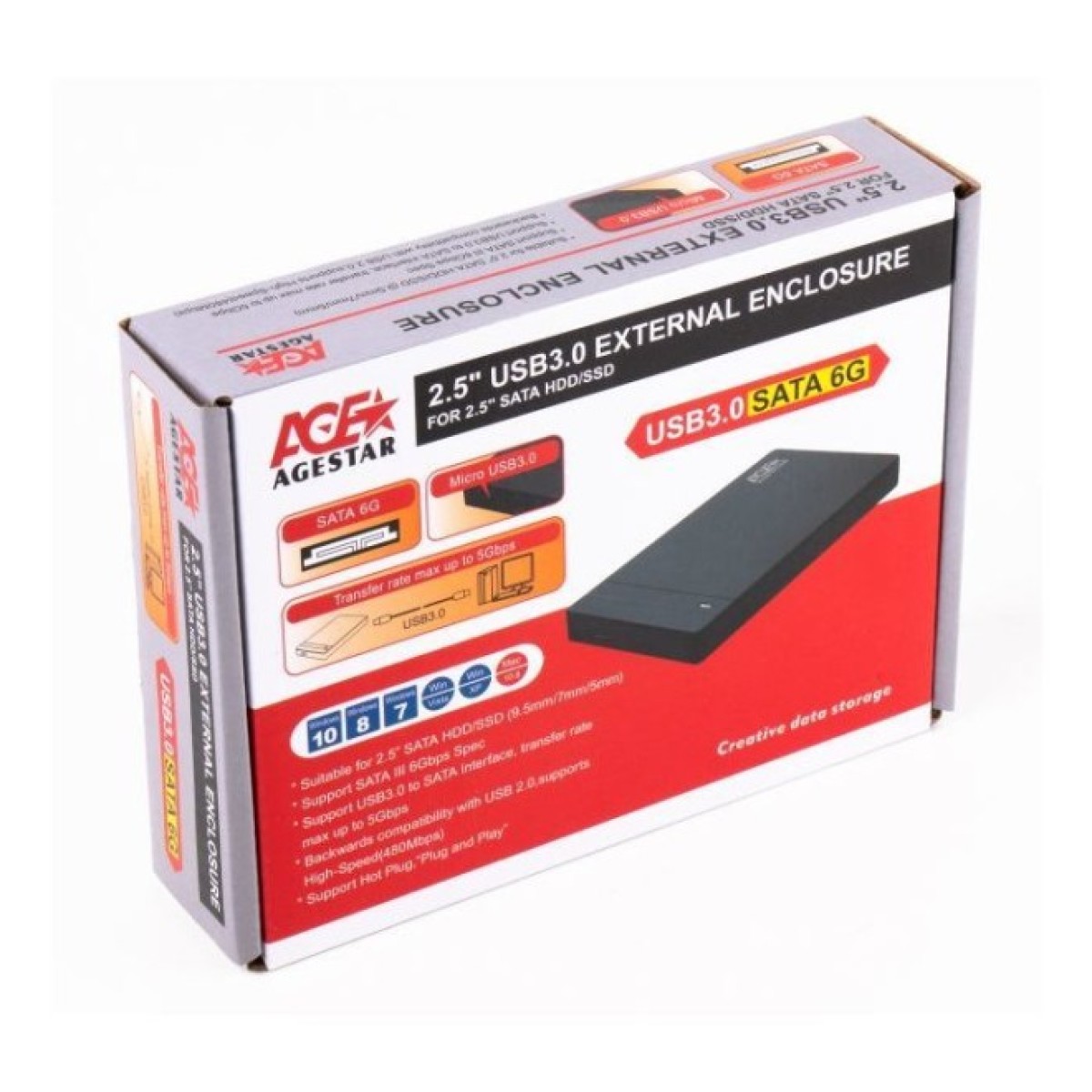 Кишеня зовнішня AgeStar 2.5", USB3.0, черный (3UB2P3) 98_98.jpg - фото 3