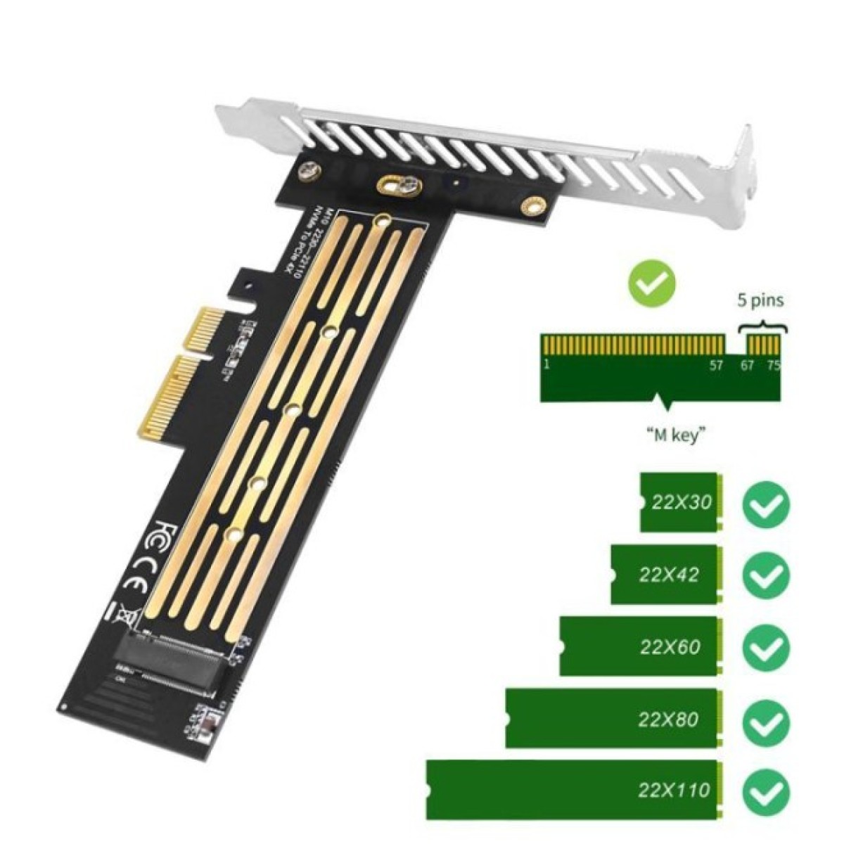 Контроллер Dynamode M.2 SSD NVMe M-Key to PCI-E 3.0 x4/ x8/ x16, full profile br (PCI-Ex4- M.2 M-key) 98_98.jpg - фото 3
