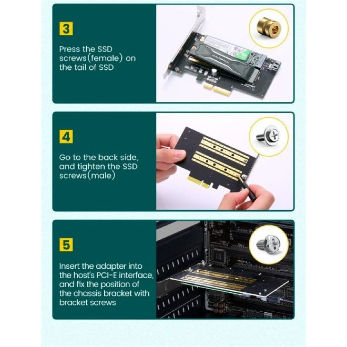 Контролер Ugreen PCI-E 3.0 for SSD M.2 NVMe + M.2 NGFF CM302 (70504) 98_98.jpg - фото 6