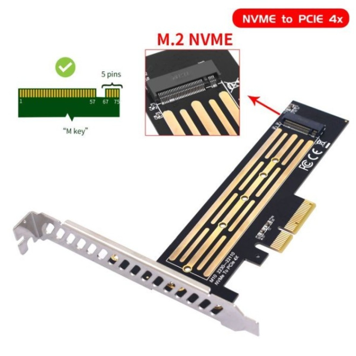 Контроллер Dynamode M.2 SSD NVMe M-Key to PCI-E 3.0 x4/ x8/ x16, full profile br (PCI-Ex4- M.2 M-key) 98_98.jpg - фото 5