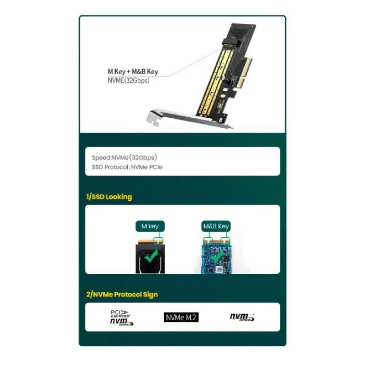 Контролер Ugreen PCI-E 3.0 for SSD M.2 NVMe + M.2 NGFF CM302 (70504) 98_98.jpg - фото 10