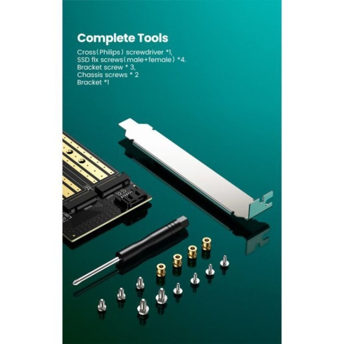 Контролер Ugreen PCI-E 3.0 for SSD M.2 NVMe + M.2 NGFF CM302 (70504) 98_98.jpg - фото 11