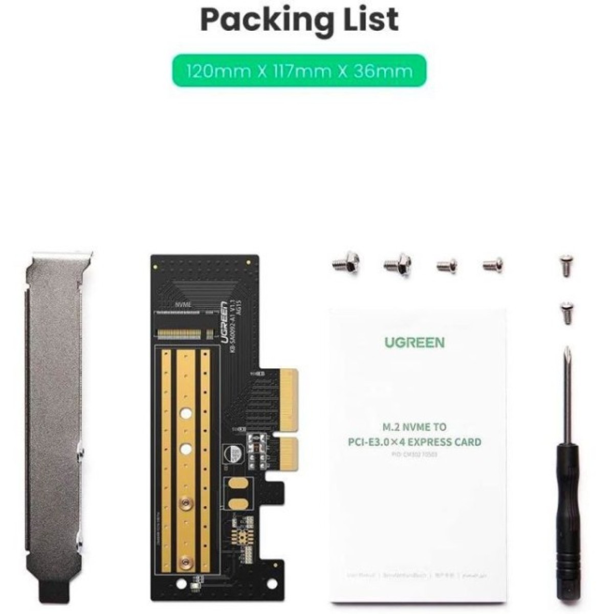 Контролер Ugreen PCI-E 3.0 for SSD M.2 (NVMe) x4 CM302 (70503) 98_98.jpg - фото 12