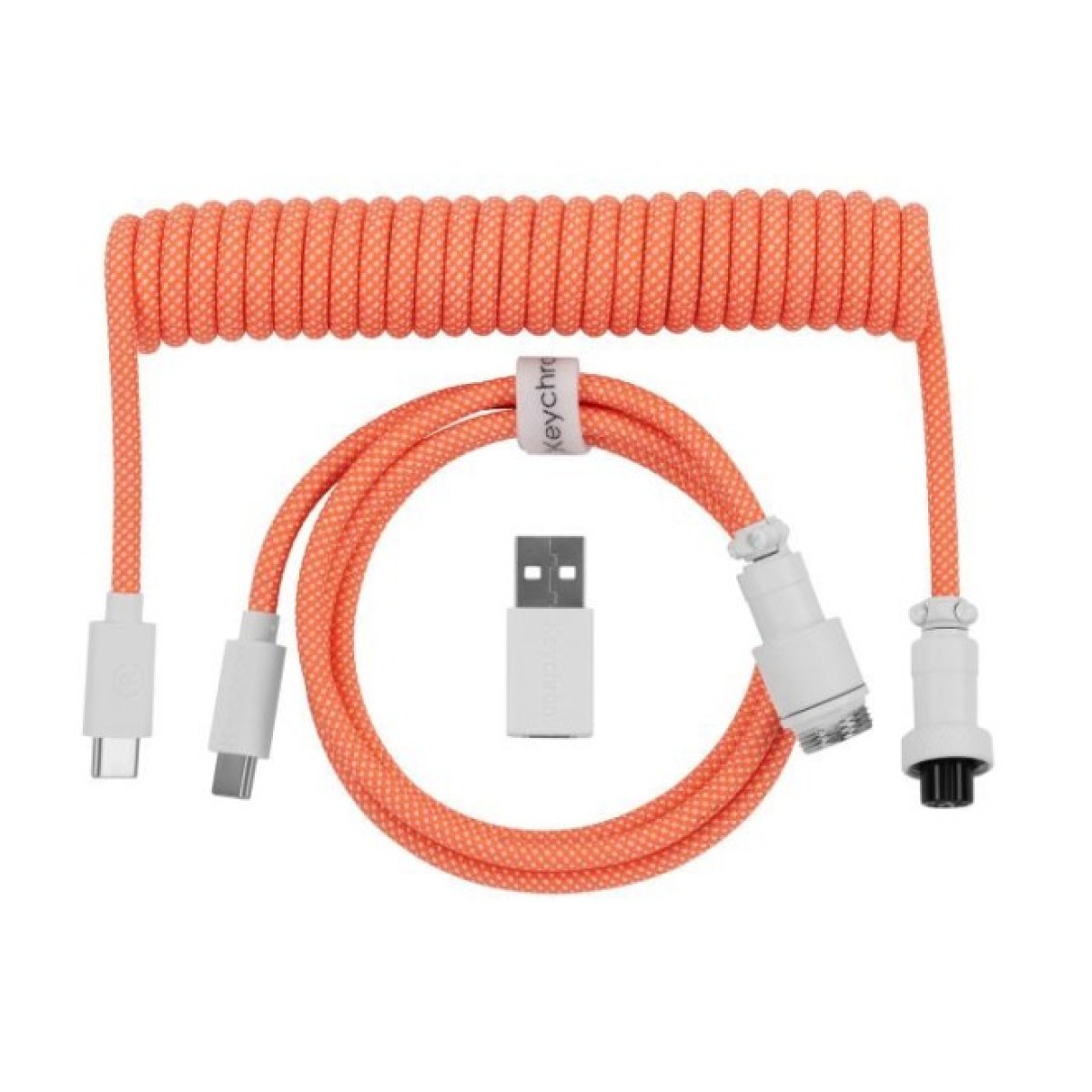 Дата кабель USB-C + USB A to USB-C 1.36m Coiled Aviator orange Keychron (CAB14_KEYCHRON) 256_256.jpg