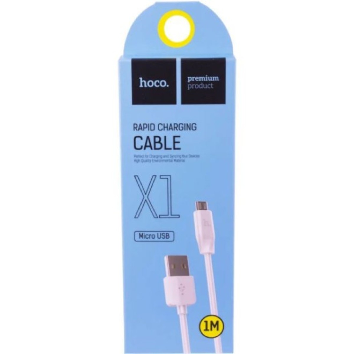 Дата кабель USB 2.0 AM to Micro 5P 1.0m 2.4A PVC X1 white HOCO (6957531032038) 98_98.jpg - фото 2