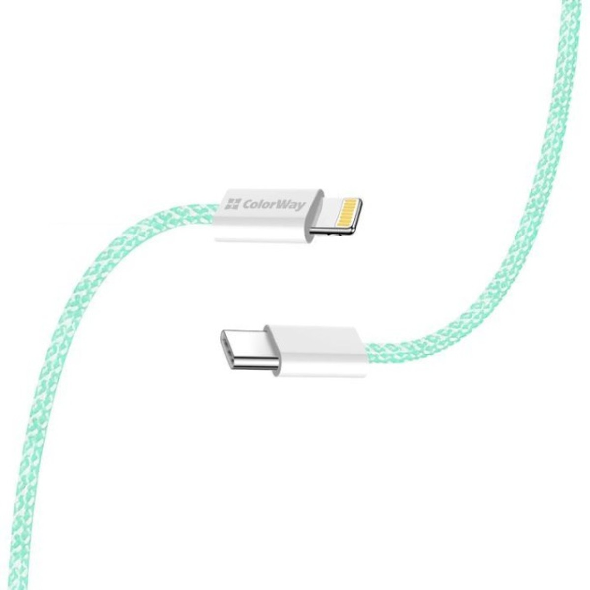 Дата кабель USB-C to Lightning 1.0m 27W green ColorWay (CW-CBPDCL061-G) 98_98.jpg - фото 2