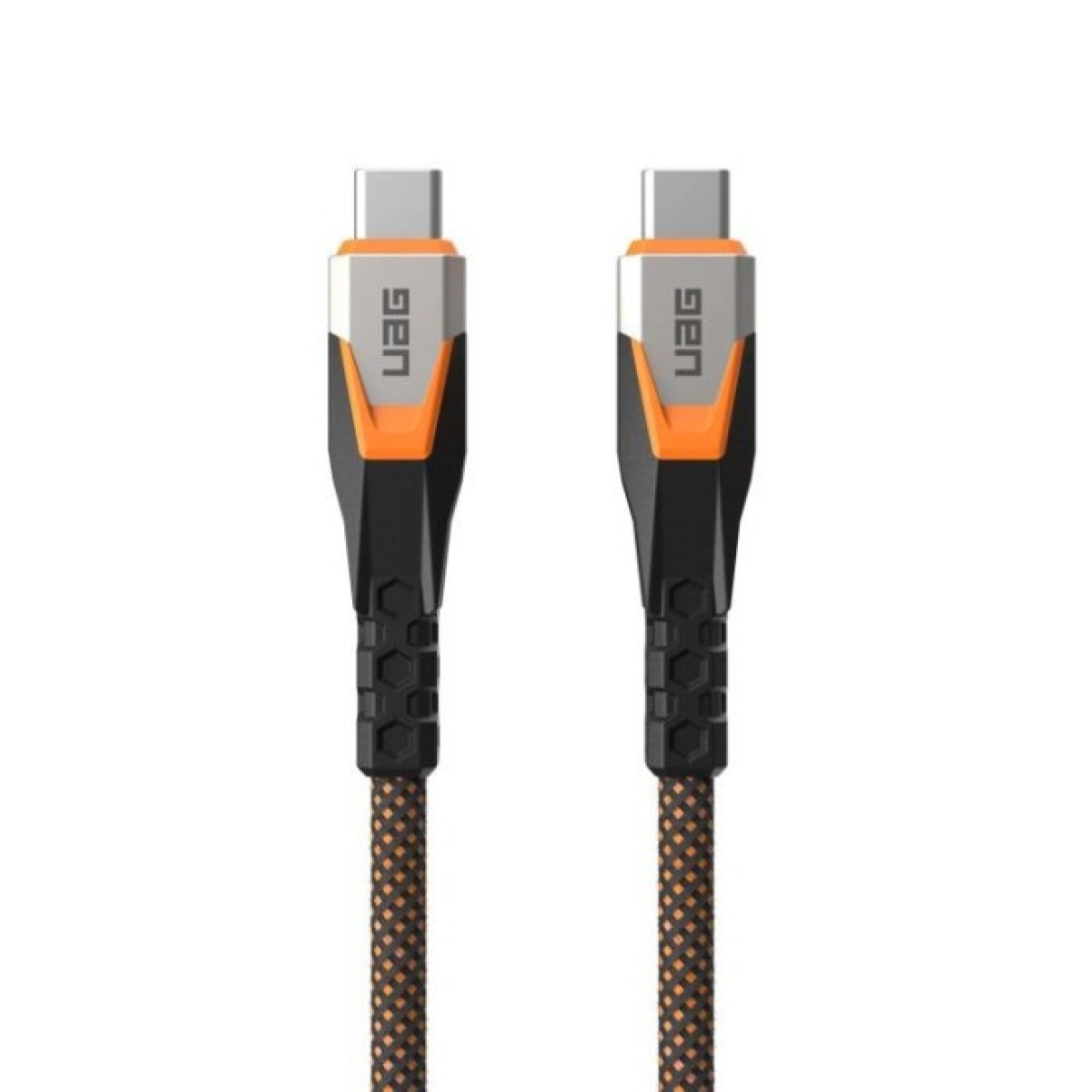 Дата кабель USB-C to USB-C 0.75m v3.2 240W Rugged double braided nylon black+orange UAG (9B4415114097) 98_98.jpg - фото 2