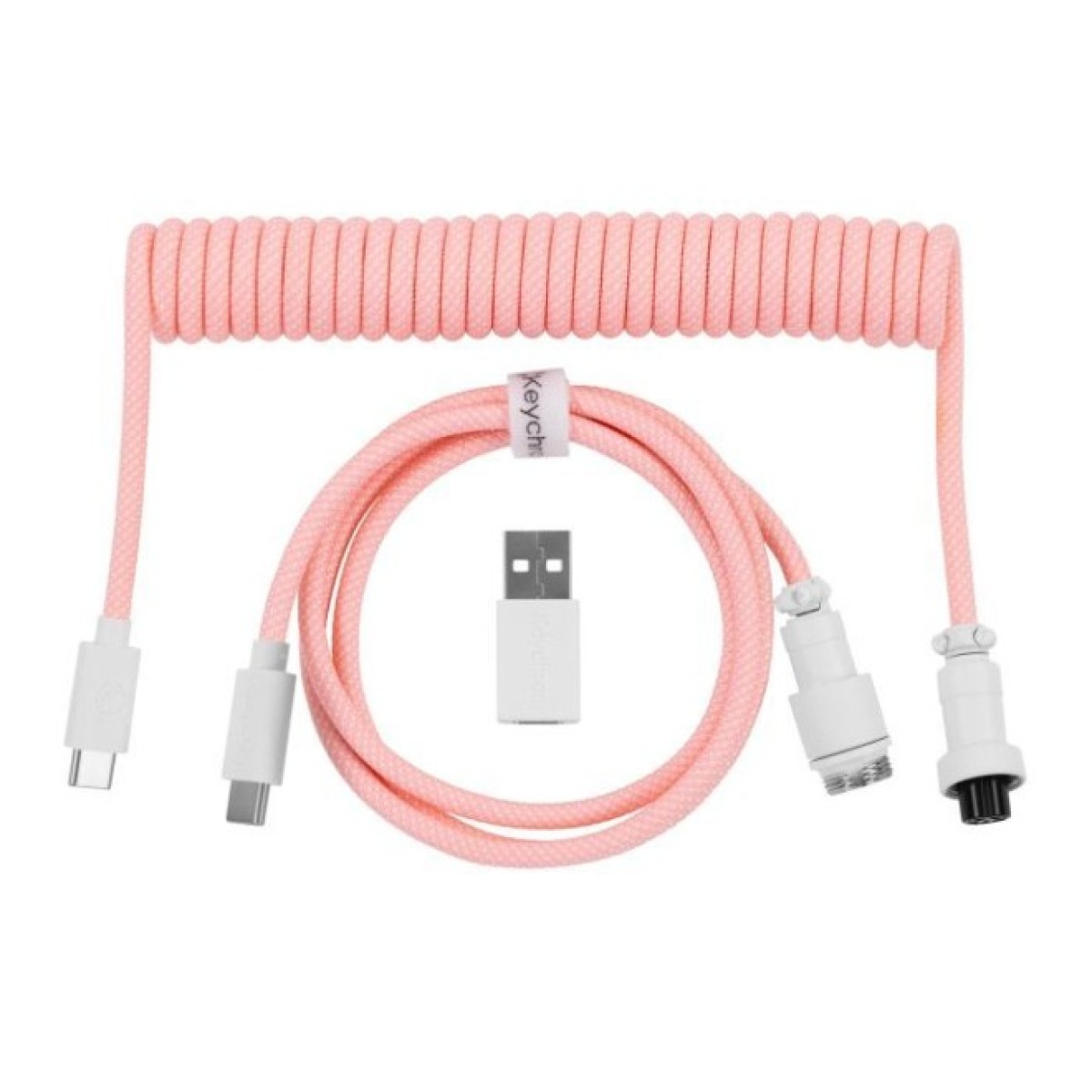 Дата кабель USB-C + USB A to USB-C 1.36m Coiled Aviator pink Keychron (CAB15_KEYCHRON) 256_256.jpg
