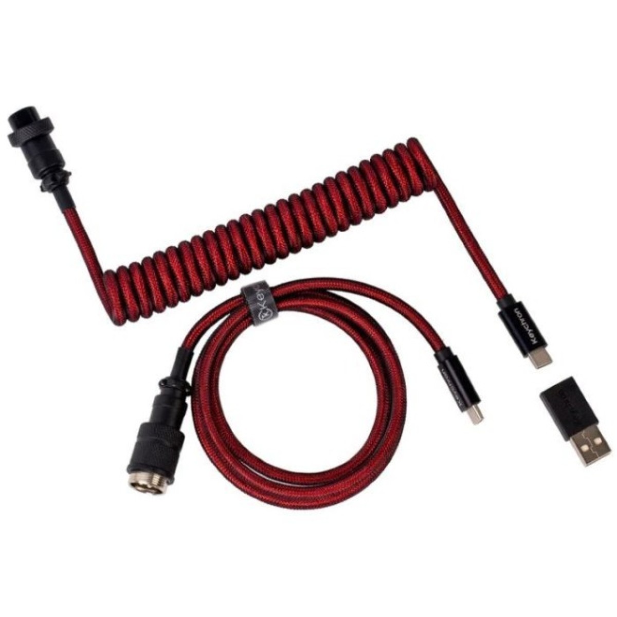 Дата кабель USB 2.0 AM to USB-C 1.08m Premium Coiled Aviator Straight red Keychron (CAB2_KEYCHRON) 256_256.jpg