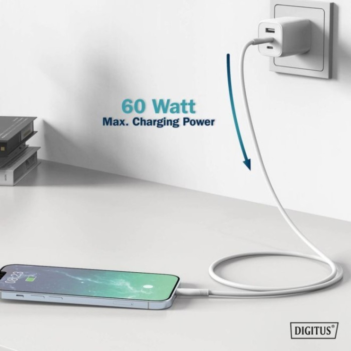 Дата кабель USB-C to Lightning 2.0m USB 2.0 60W silicone white Digitus (AK-600110-020-W) 98_98.jpg - фото 3