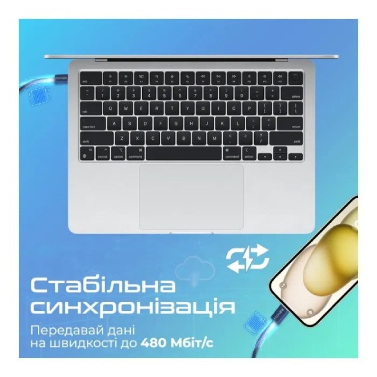Дата кабель USB-C to Lightning ecoline-ci120.navy Promate (ecoline-ci120.navy) 98_98.jpg - фото 3