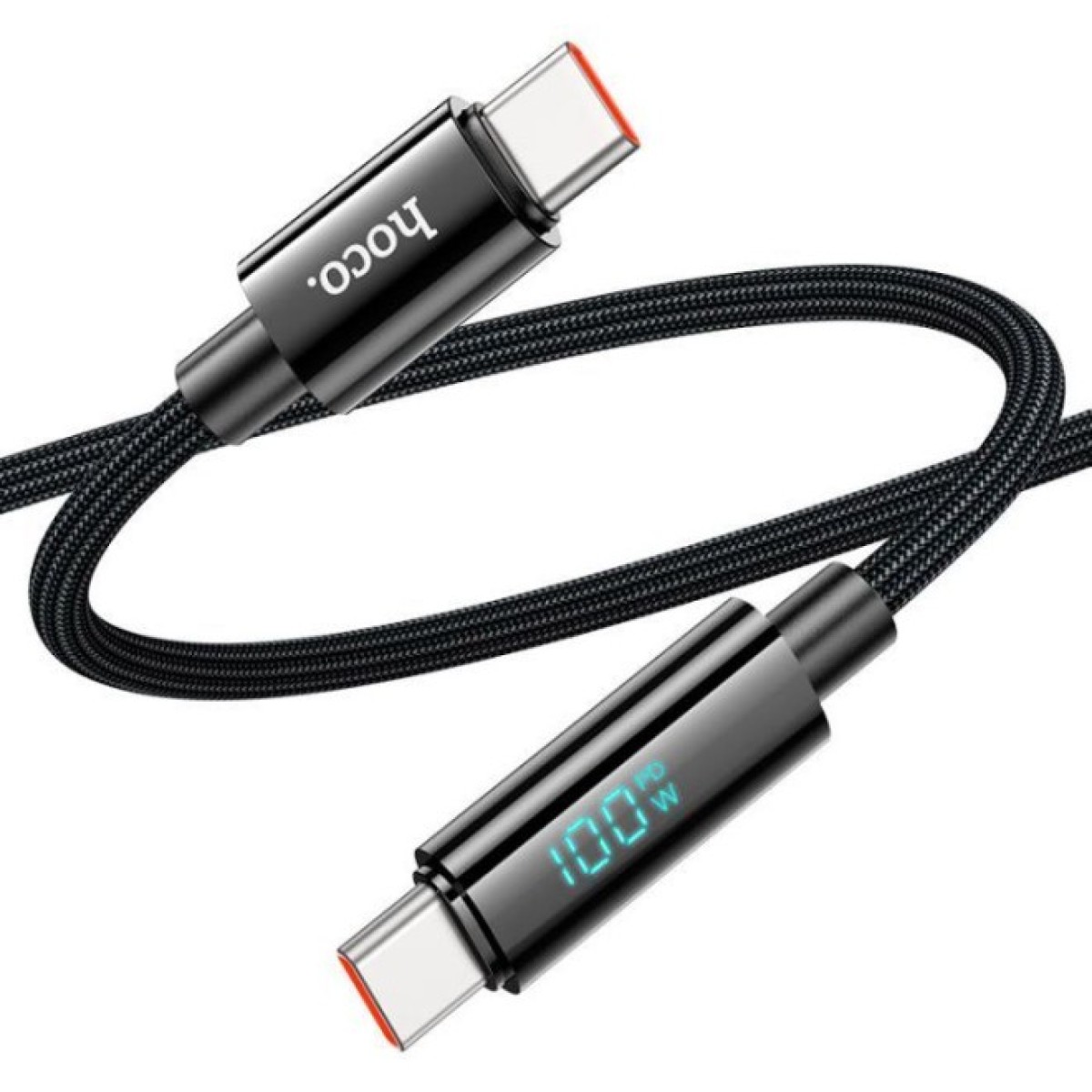 Дата кабель USB-C to USB-C 1.0m Benefit with display 100W U141 black HOCO (6942007611930) 98_98.jpg - фото 3