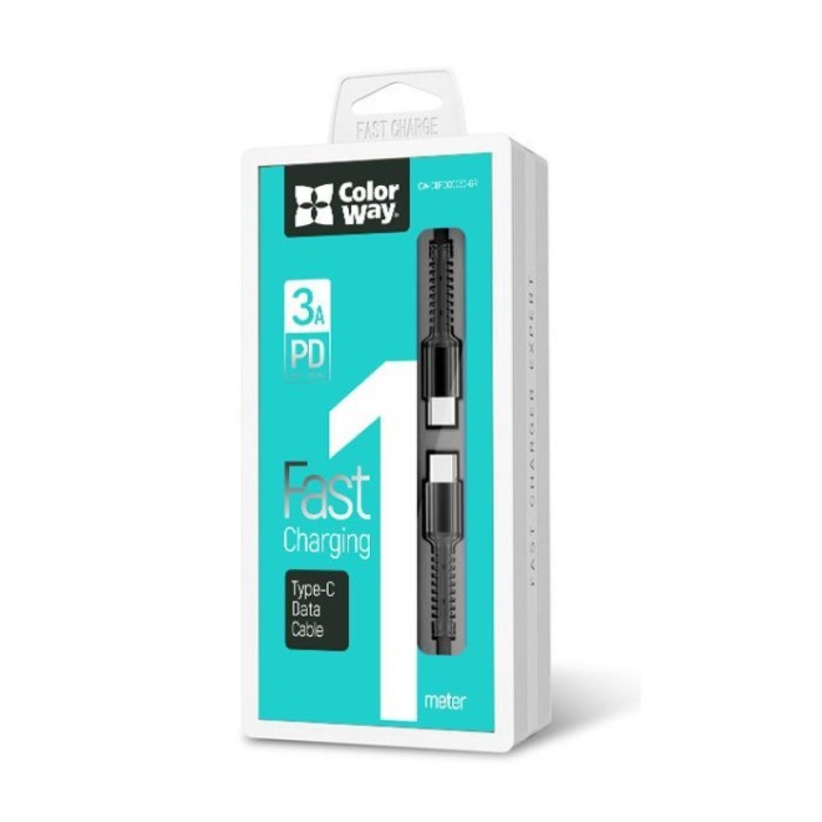Дата кабель USB-C to USB-C 1.0m (PD Fast Charging) 3.0А (68W) ColorWay (CW-CBPDCC030-GR) 98_98.jpg - фото 3