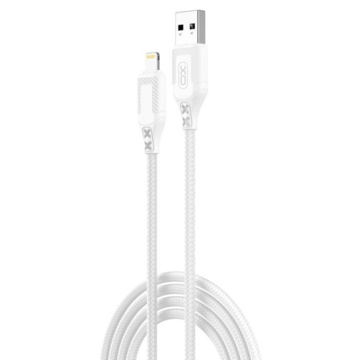 Дата кабель USB 2.0 AM to Lightning 1.0m braided Zebra XO (NB235_L_White) 256_256.jpg
