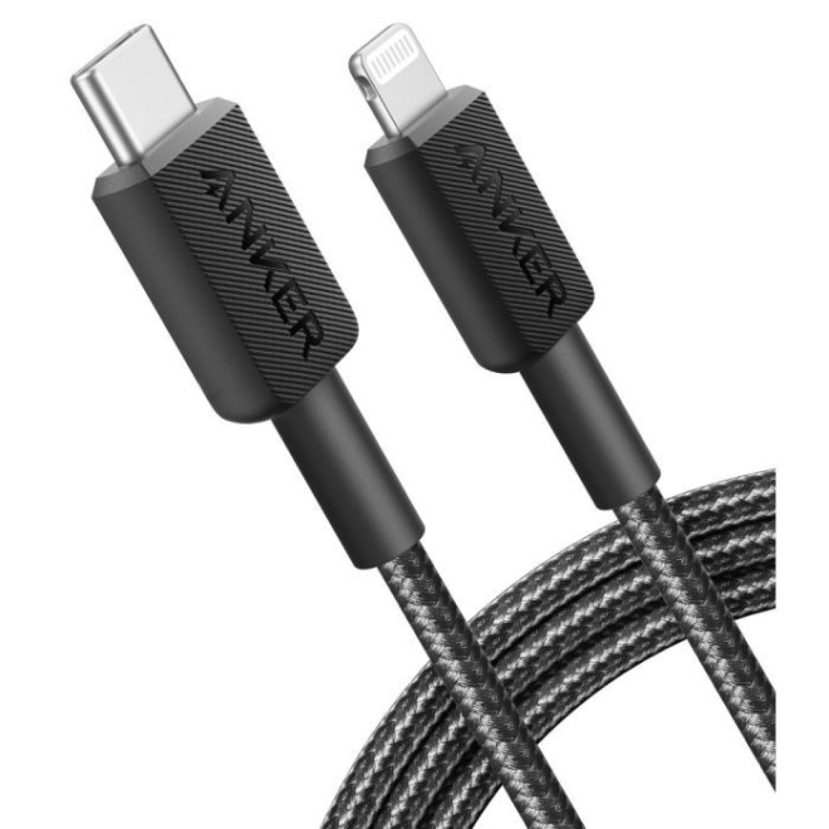 Дата кабель USB-C to Lightning 1.8m nylon 322 black Anker (A81B6G11) 256_256.jpg